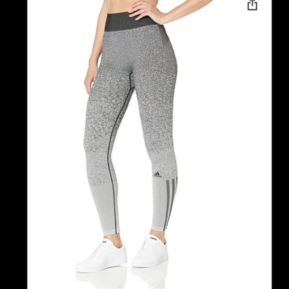 Adidas black and gray extra small prime knit leggings - Picture 1 of 8